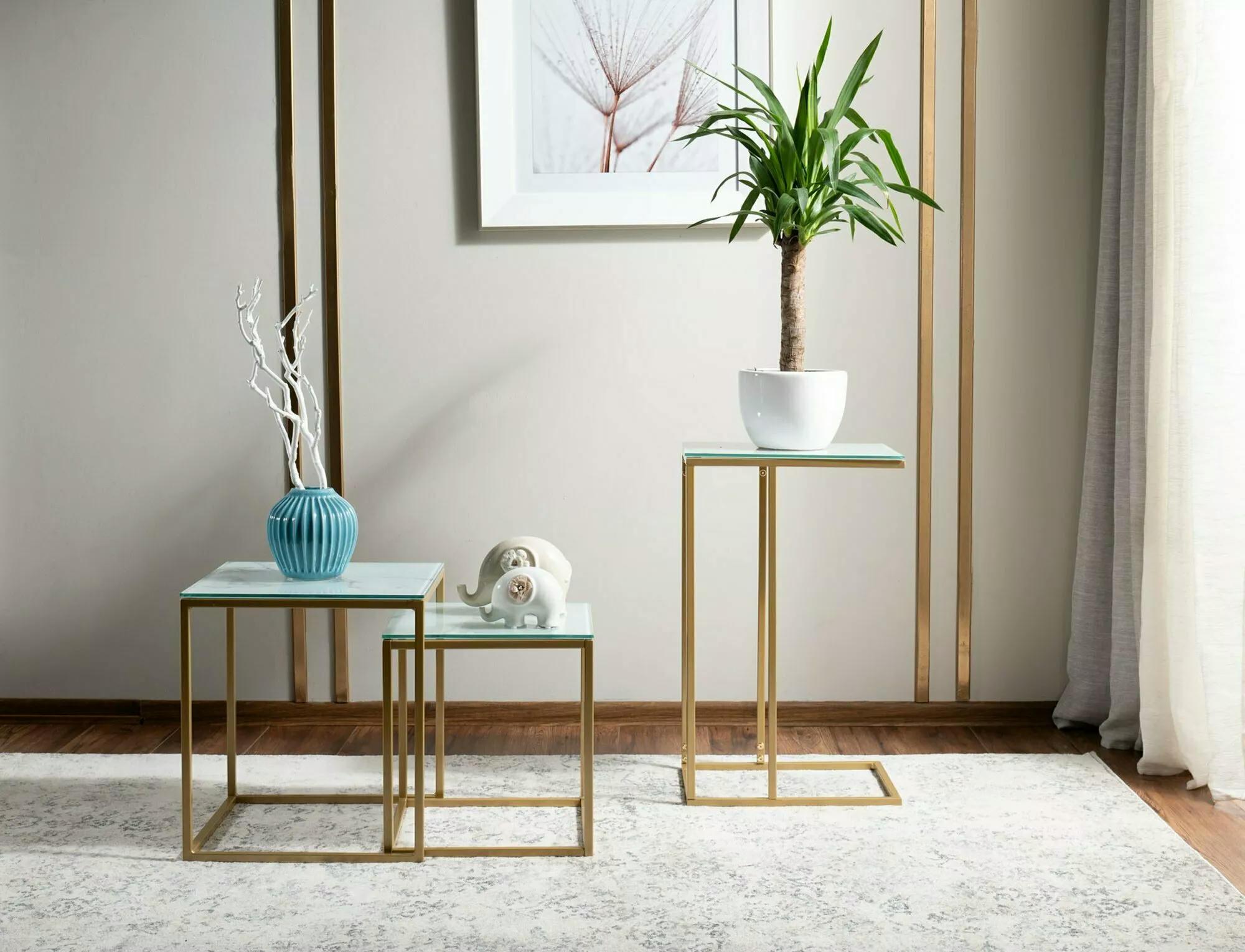 Журнальный столик Signal SYMPHONY G 40x30 см Белый мрамор/Золотой (SYMPHONYGBZL) - фото 2 Журнальный столик Signal SYMPHONY G 40x30 см Белый мрамор/Золотой (SYMPHONYGBZL) - фото 2