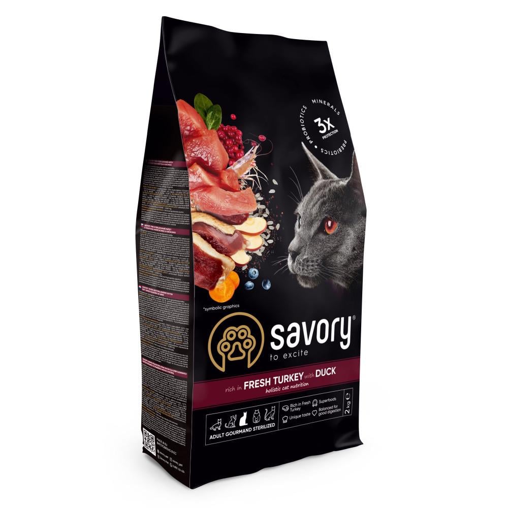 Корм сухой Savory Adult Cat Steril Fresh Turkey with Duck для стерилизованных кошек с индейкой и уткой 2 кг (34806762) Корм сухой Savory Adult Cat Steril Fresh Turkey with Duck для стерилизованных кошек с индейкой и уткой 2 кг (34806762)