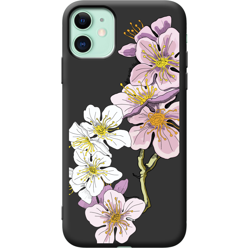 Чохол Boxface iPhone 11 Cherry Blossom Чорний силікон (38184-cc4-38276)