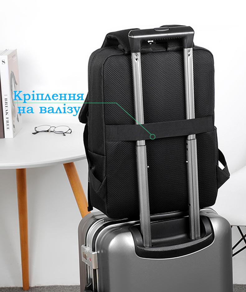 Міський рюкзак для ноутбука Lenovo 2106-1 15,6" з USB Сірий (IBN045S4) - фото 6