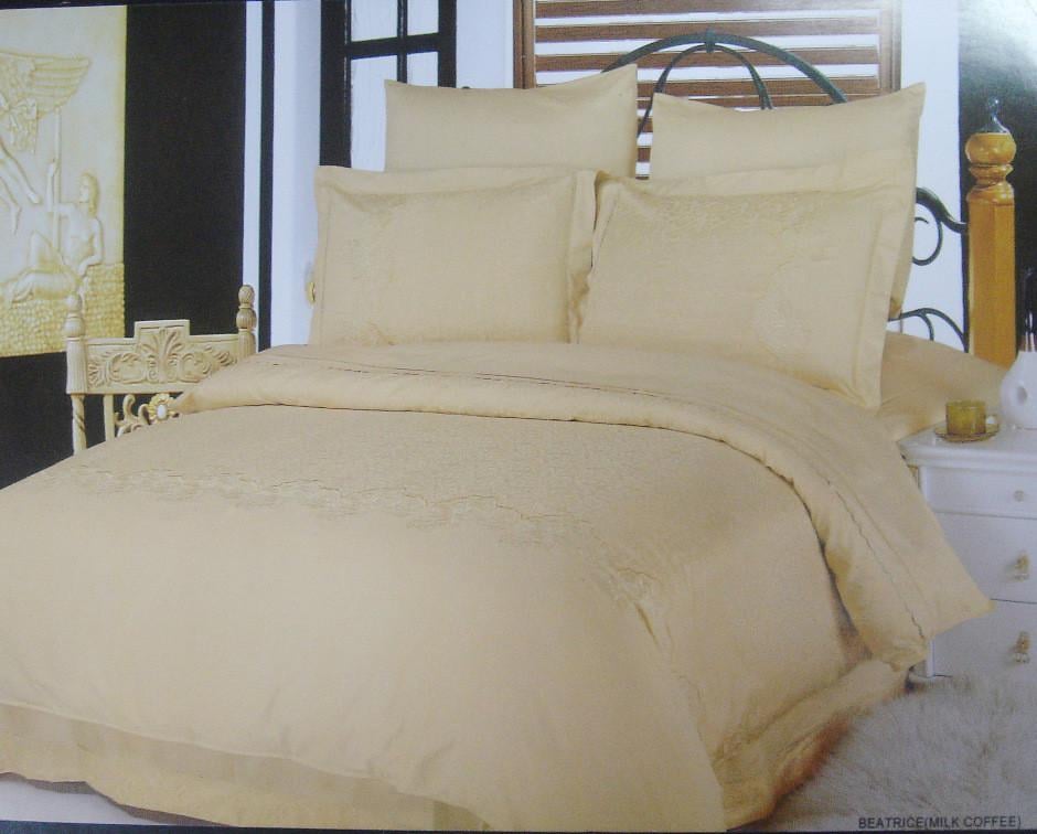 Комплект постільної білизни Le Vele Beatrice Milk Jakar & Brode євро 200х220 см Coffee (lv-232)