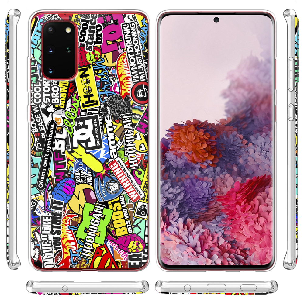 Чохол Boxface Samsung G985 Galaxy S20 Plus Multicolored Inscriptions Прозорий силікон (38875-up880-38874) - фото 3