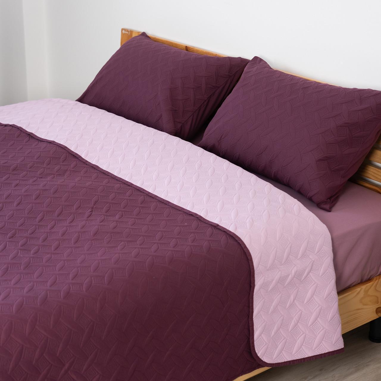 Покривало та наволочка 1 шт. полуторне 150х210 см Бордовий вінтаж - фото 4 Покривало та наволочка 1 шт. полуторне 150х210 см Бордовий вінтаж - фото 4