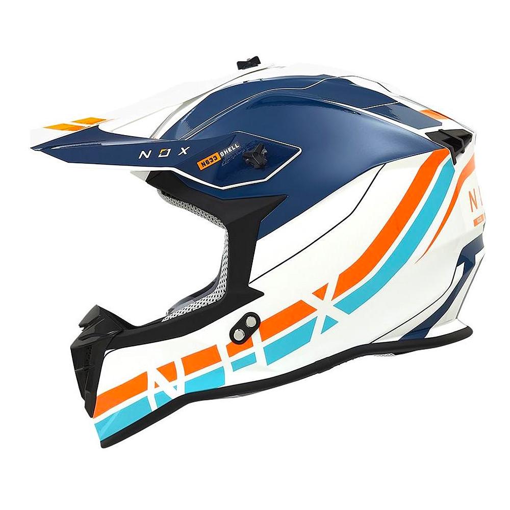 Мотошлем NOX N633 Airshock XL White/Orange/Blue (32336)