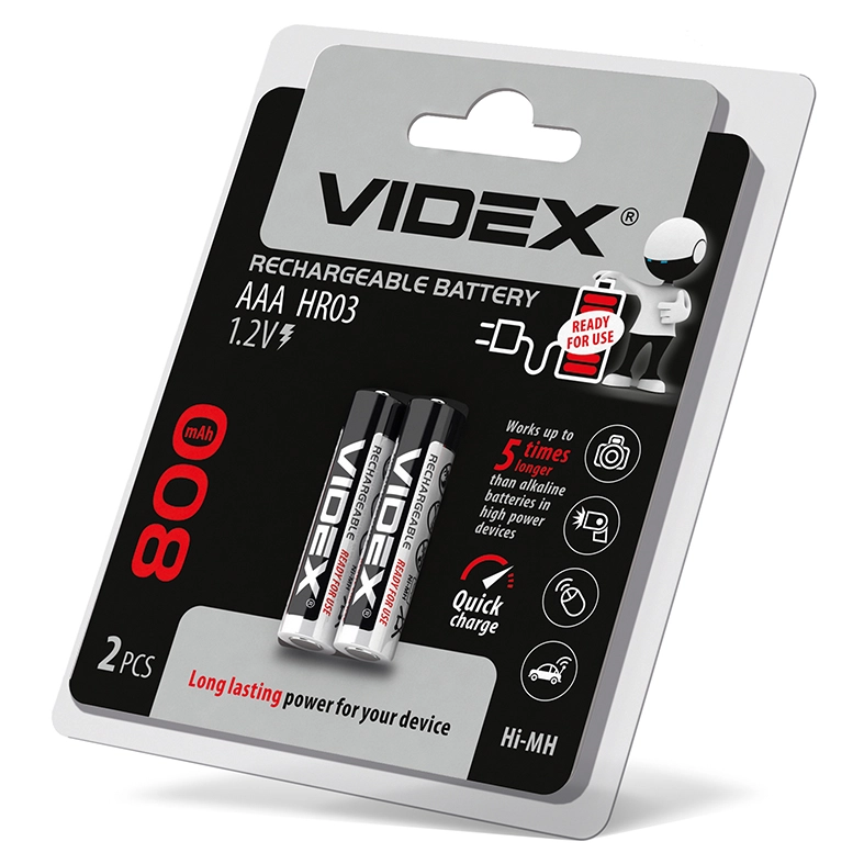 Аккумулятор Videx HR03/AAA 800 mAh 2 шт. (HR03/800/2DB)