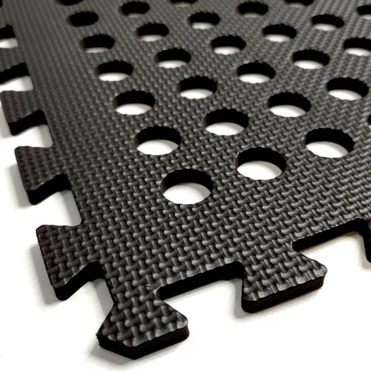 Підлога пазл перфорована модульне покриття з отворами 625x625x10 мм Чорний (МР50) - фото 2