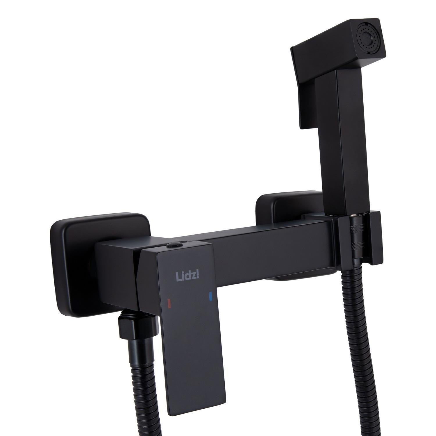 Змішувач для гігієнічного душу Lidz Kubis настінного монтажу LDKUB110BLA46104 Чорний (234775)