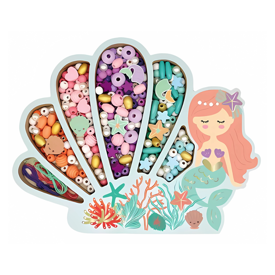 Набор бусин для детских браслетов Русалочка для творчества и рукоделия подарочный для девочек