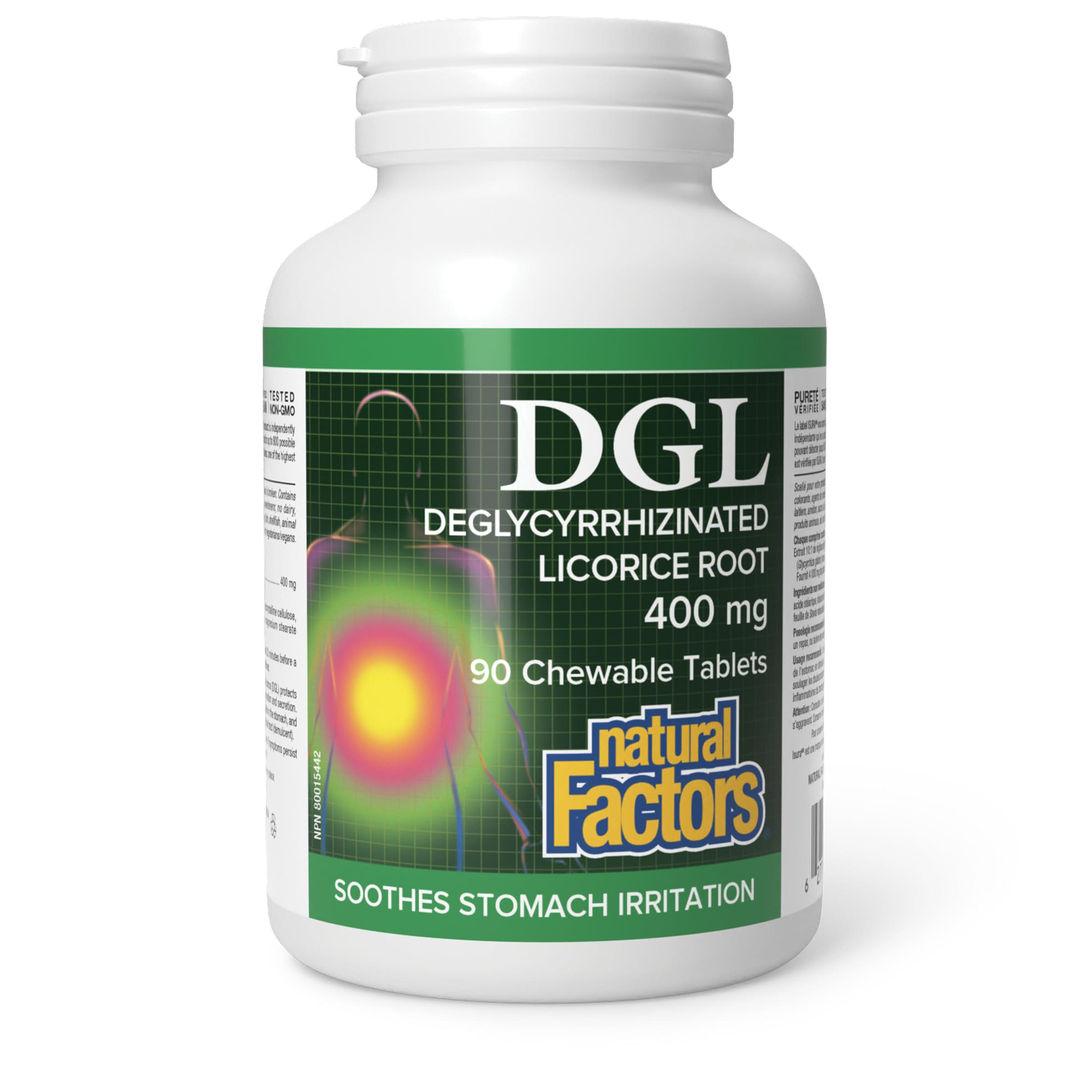 Екстракт кореня солодки дегліциризинований DGL Natural Factors 90 жувальних таблеток - фото 1