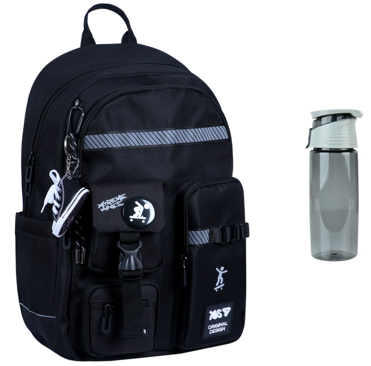 Рюкзак школьный YES TS-43L Xtreme Moves 550481 и бутылка для воды 550 мл (3028006192)