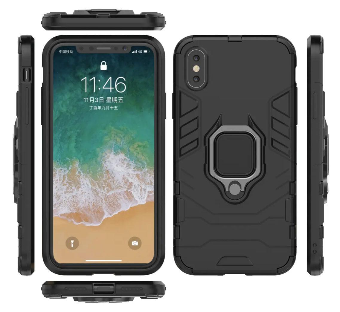 Чохол бампер Primolux Ring Armor для Apple iPhone X / iPhone Xs - Black - фото 4