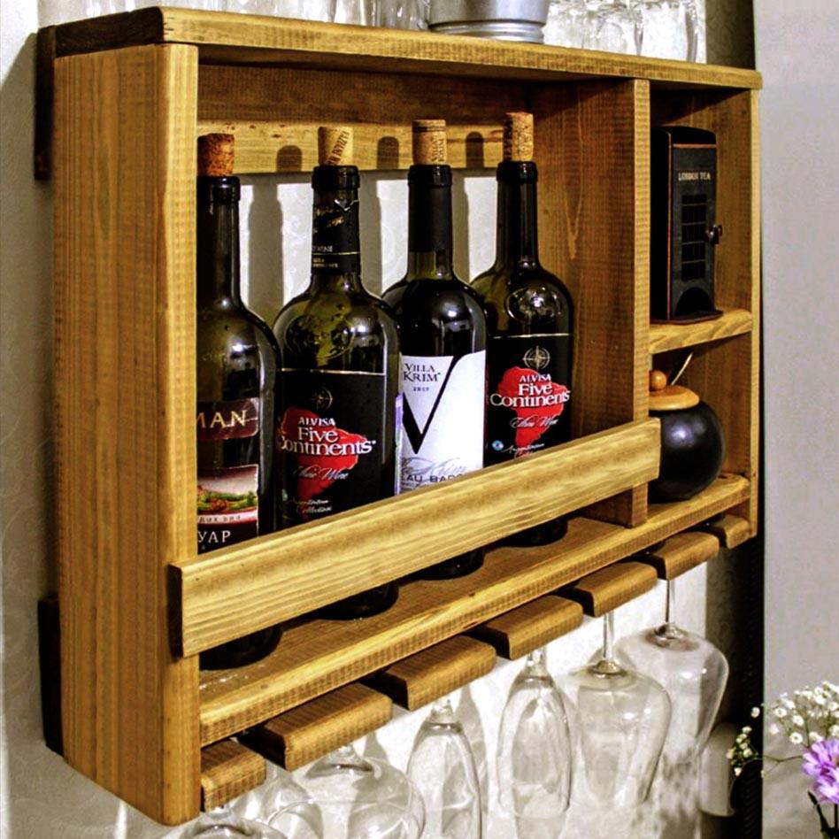 Полка для вина настенная из дерева Котори Сиена (ПНК-028005)