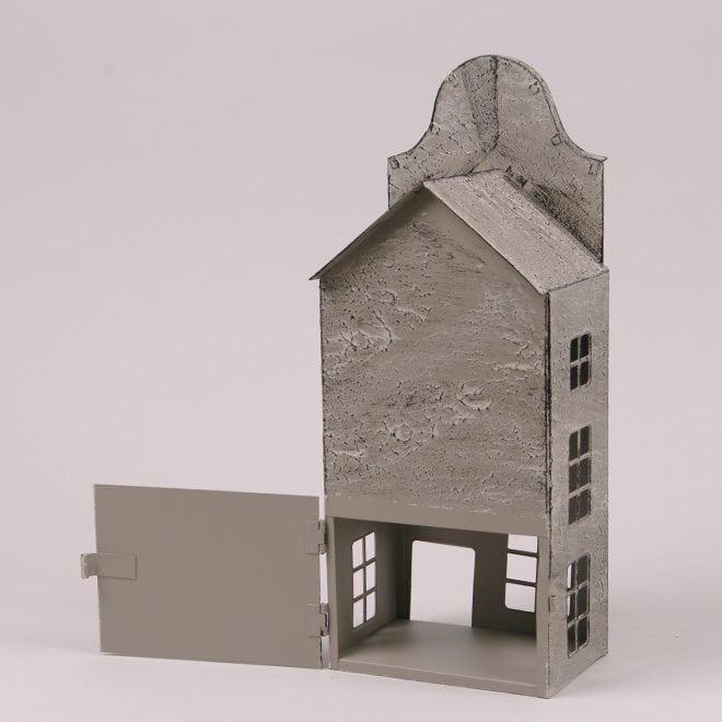 Свічник Flora Будиночок металевий 33 см Сірий (39567) - фото 3