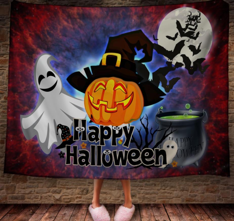 Плед с 3D принтом Happy Halloween Postcard 150х200 см (epi_0908)