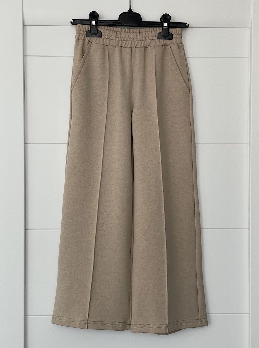 Брюки-палаццо для девочки трикотажные Twinsbaby 1430 128 см Бежевый