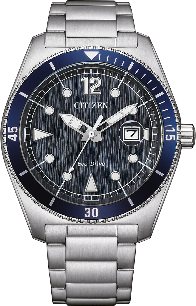 Наручные часы мужские Citizen AW1881-52L Eco-Drive со стальным корпусом/синим циферблатом и водозащитой 100 м
