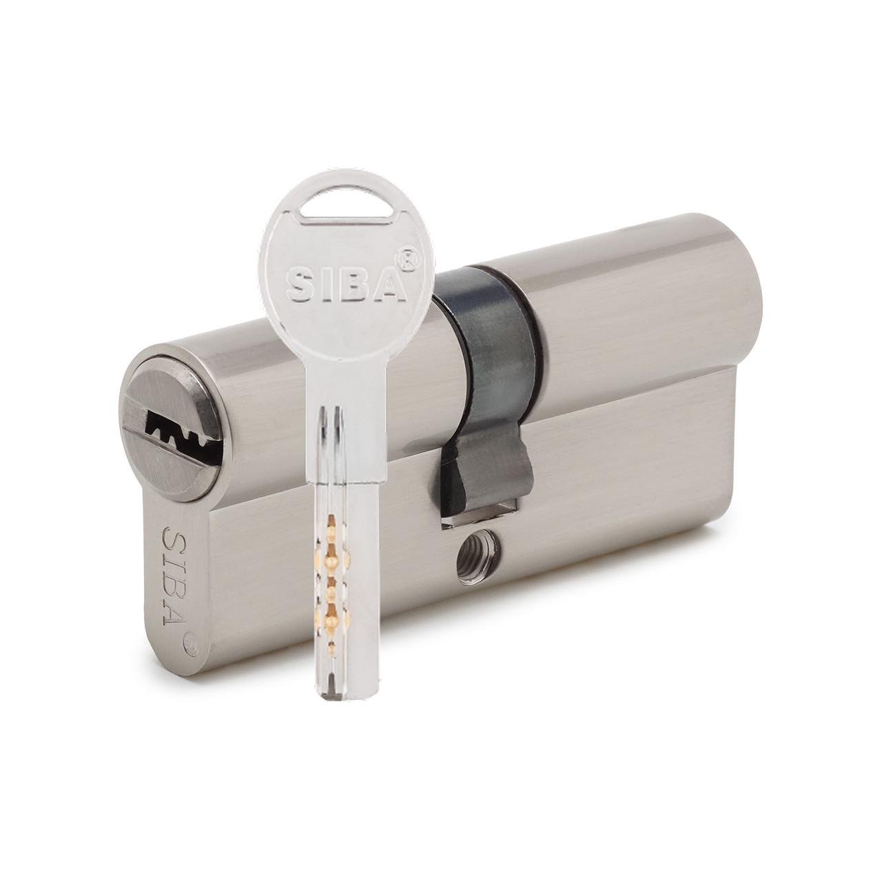 Циліндр дверний SIBA ключ-ключ 80 мм 45x35 Нікель матовий (40.10.30-/BSZ-5к)