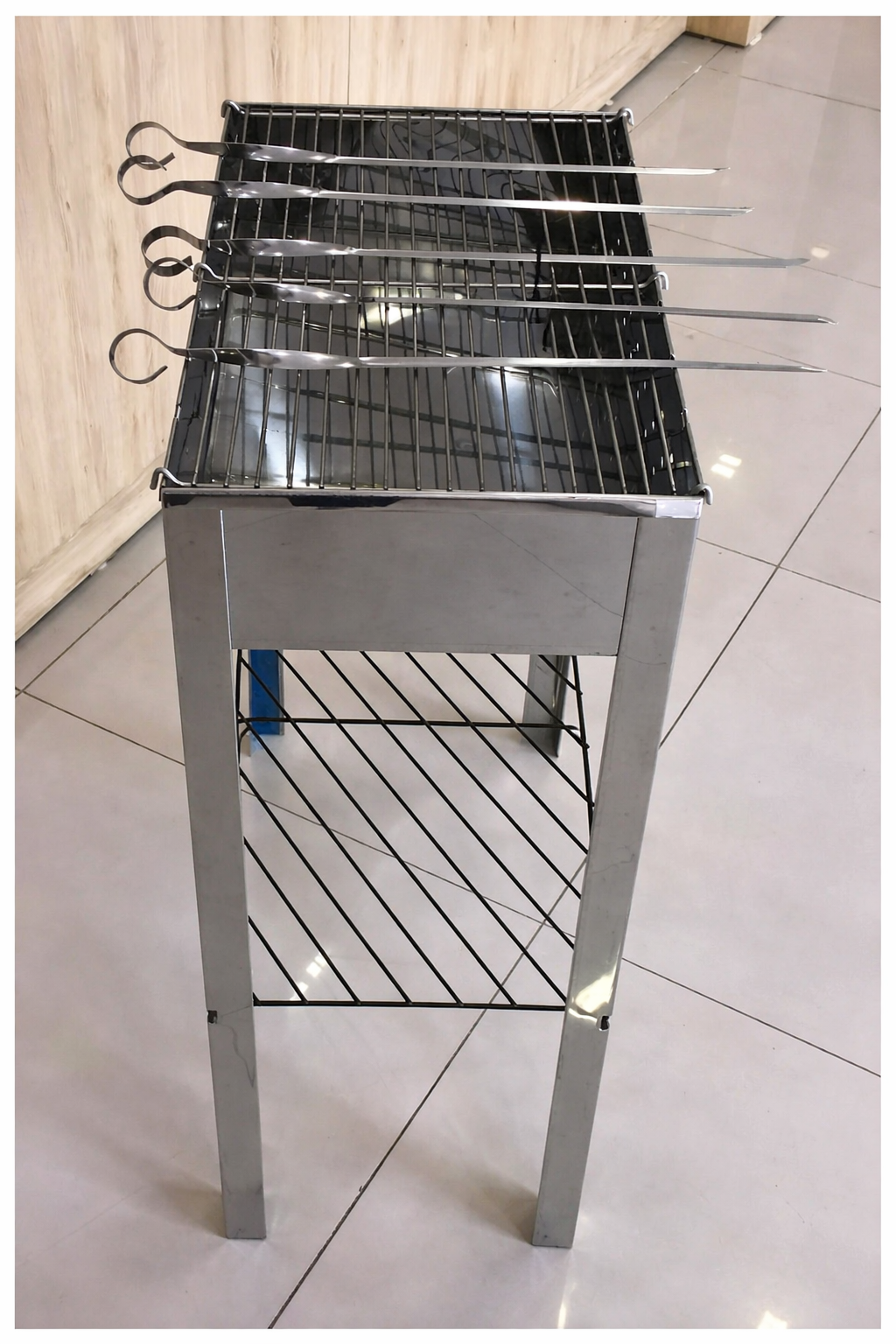 ᐉ Мангал угольный Z117 BBQ прямоугольный 50×78×30 см нержавеющая