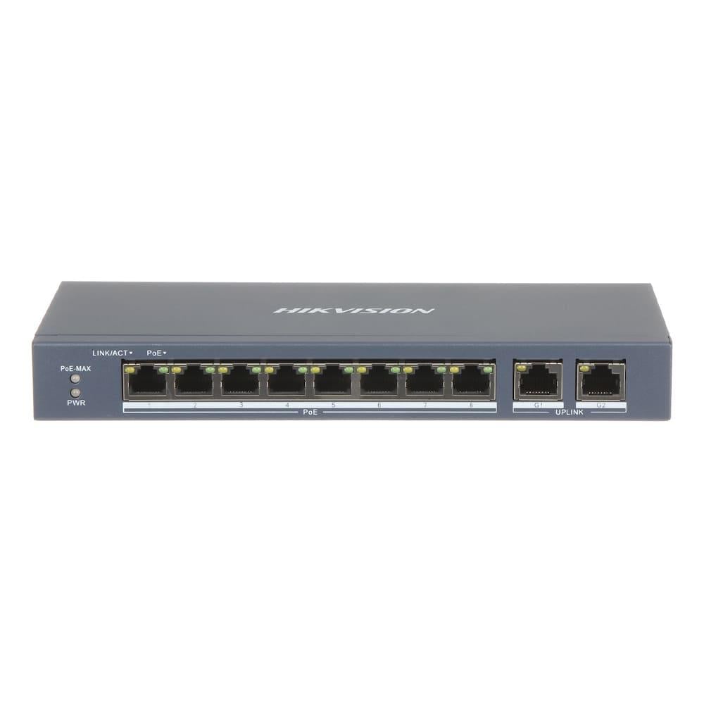 Коммутатор Hikvision 8 портов неуправляемый DS-3E0310P-E/M(B) PoE
