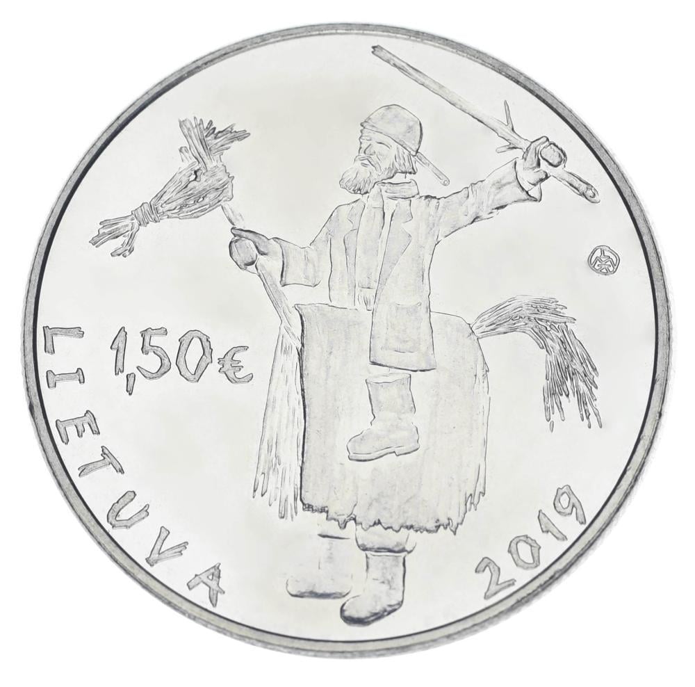 Коллекционная монета Литва 1,5 евро 2019 UNC Traditional Lithuanian holidays-Mardi Gras (М24003)