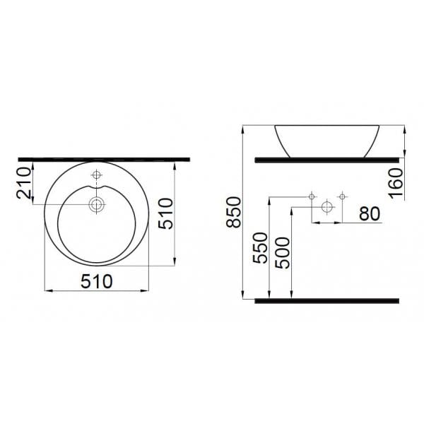 Раковина керамическая Idevit Alfa 3101-0525 51 см Белый (26750) - фото 2