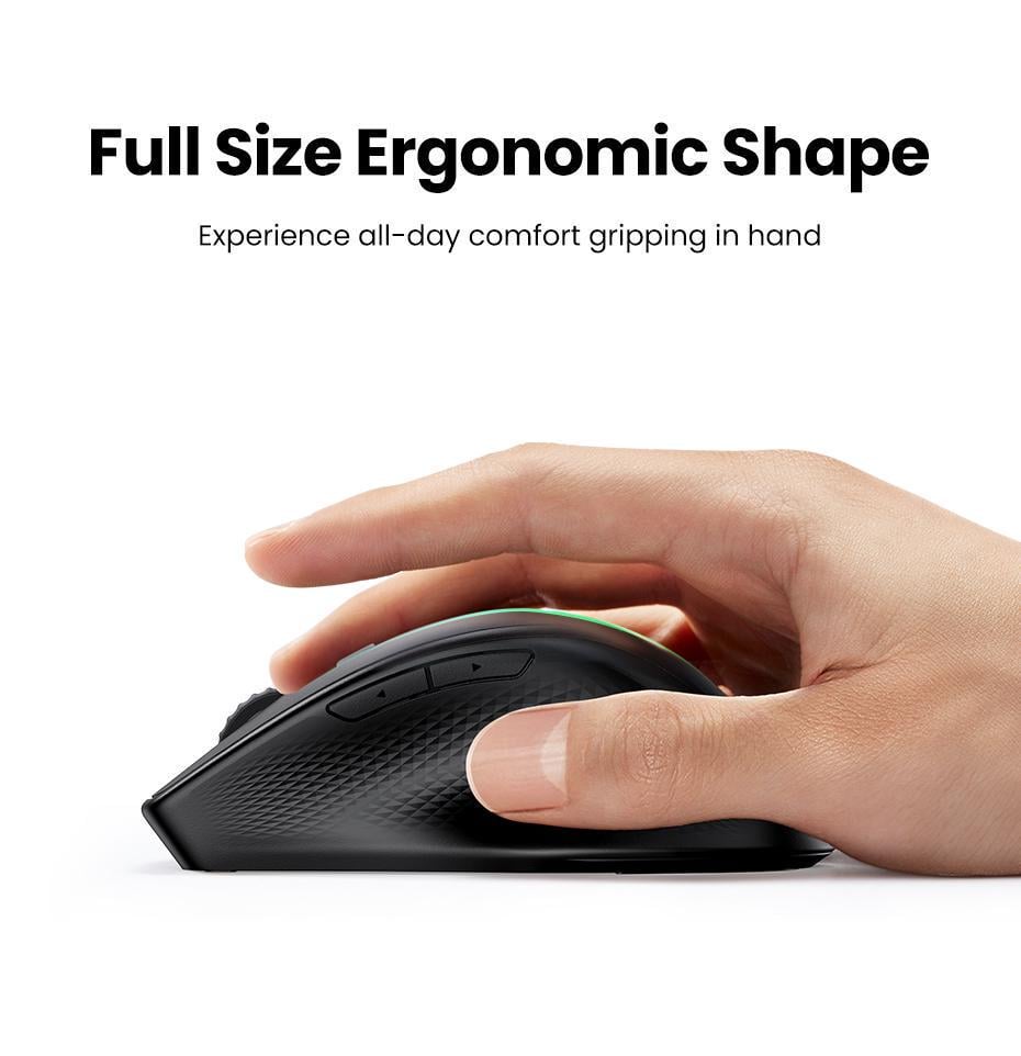 Мышка беспроводная UGREEN Bluetooth 5.0/2.4G с USB-приемником 4000 DPI 5 Черный (90395) - фото 10 Мышка беспроводная UGREEN Bluetooth 5.0/2.4G с USB-приемником 4000 DPI 5 Черный (90395) - фото 10