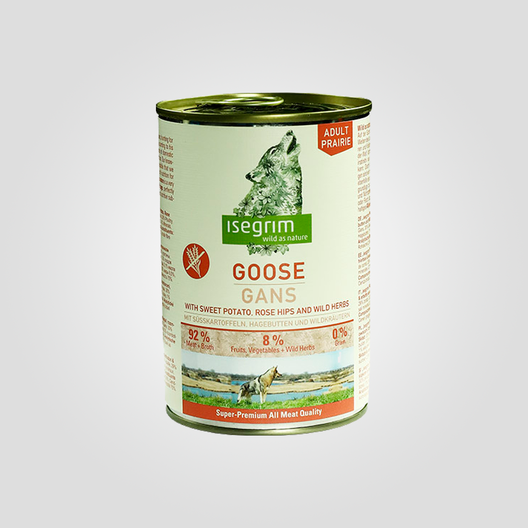Корм консервований для собак Isegrim Goose гуска з бататом/шипшиною/травами 400 г (20502816)