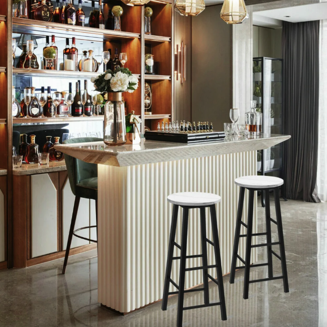 Барний стілець Costway Eugad 2 шт. з підставкою для ніг Білий (4692) - фото 5 Барний стілець Costway Eugad 2 шт. з підставкою для ніг Білий (4692) - фото 5