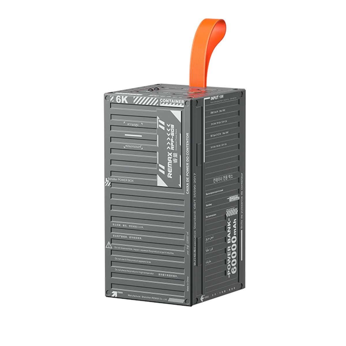 Повербанк Remax RPP-609 Container QC22,5W+PD20W 60000 mAh Gray (25004493)