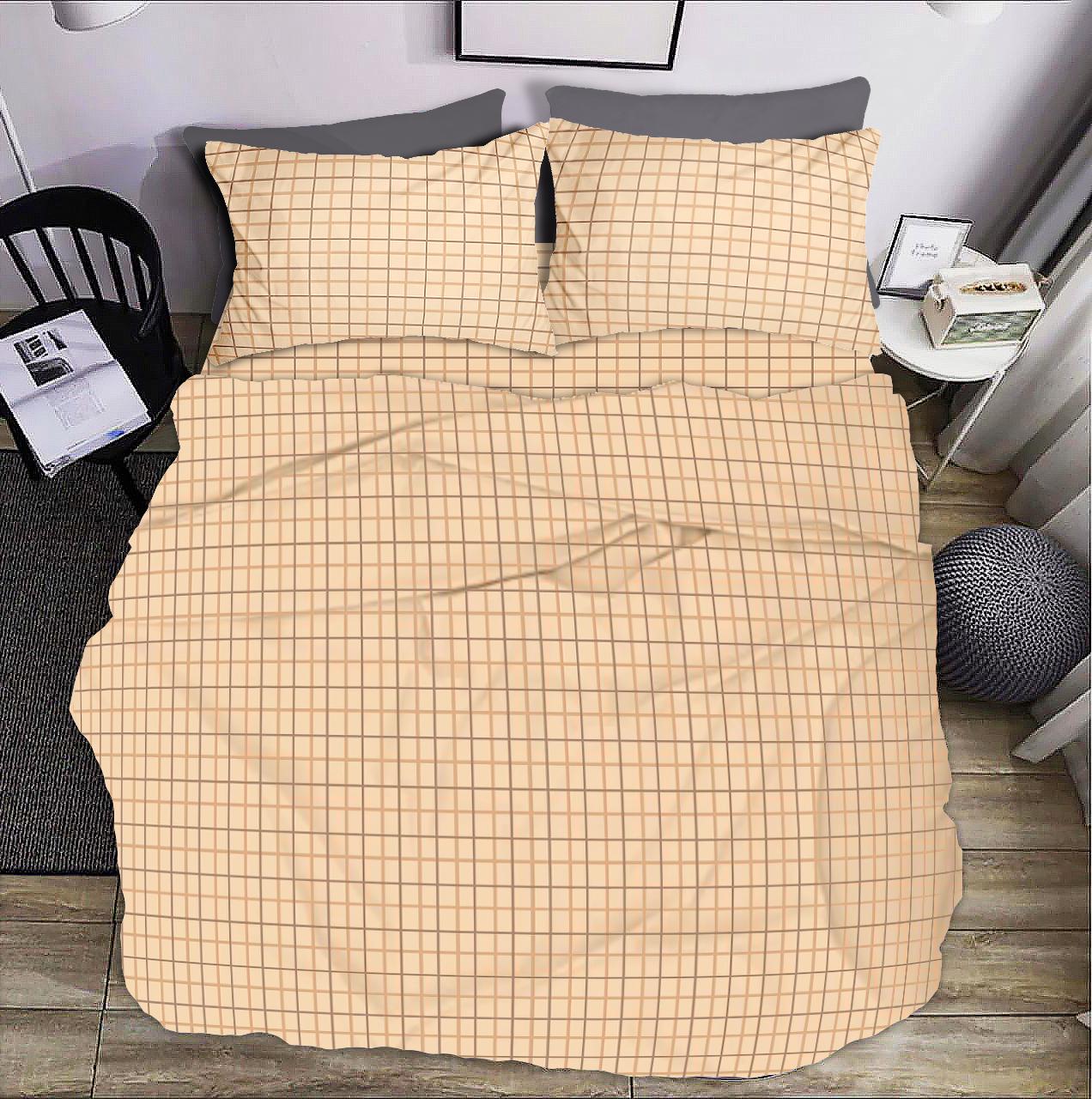 Постельное белье Zastelli Клетка бязь 200х220 см Коричневый (20337)