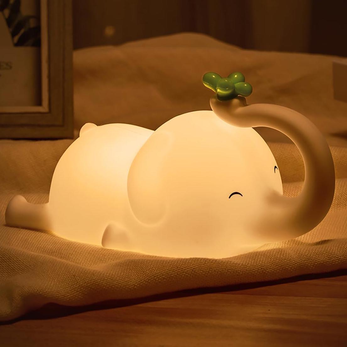 Ночник силиконовый Слоник с регулировкой яркости и таймером USB (25153781)