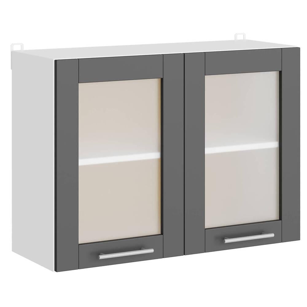 Кухонный модуль витрина Еверест Эко 800 80х30х58 см Дуб крафт Белый/Графит (DTM-071002)