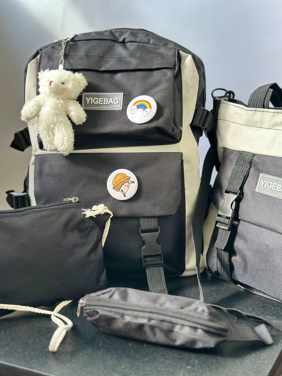 Комлект шкільний рюкзак/сумка/клатч/брелок Чорний (27795679) - фото 4 Комлект шкільний рюкзак/сумка/клатч/брелок Чорний (27795679) - фото 4