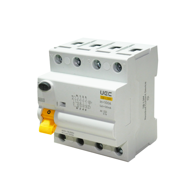 Устройство защитного отключения UEC SB-L9M 4P 100A 30мА тип AC (RCCB61-4-100-030-AC)