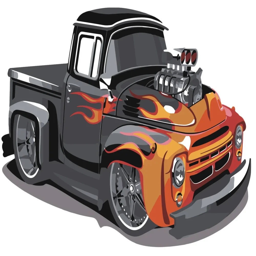 Картина по номерам Strateg Супер-кар с лаком и уровнем 30x30 см (ES063)