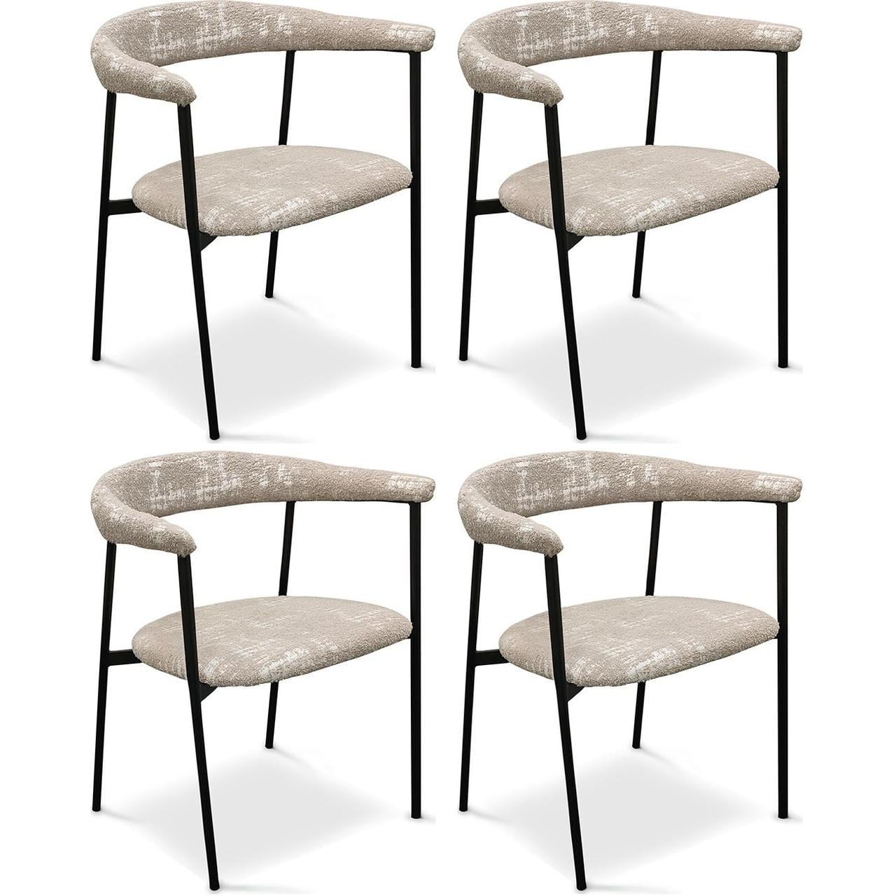 Комплект из 4-х стульев обеденных Hush Sand luxury volcanic black base (16104)