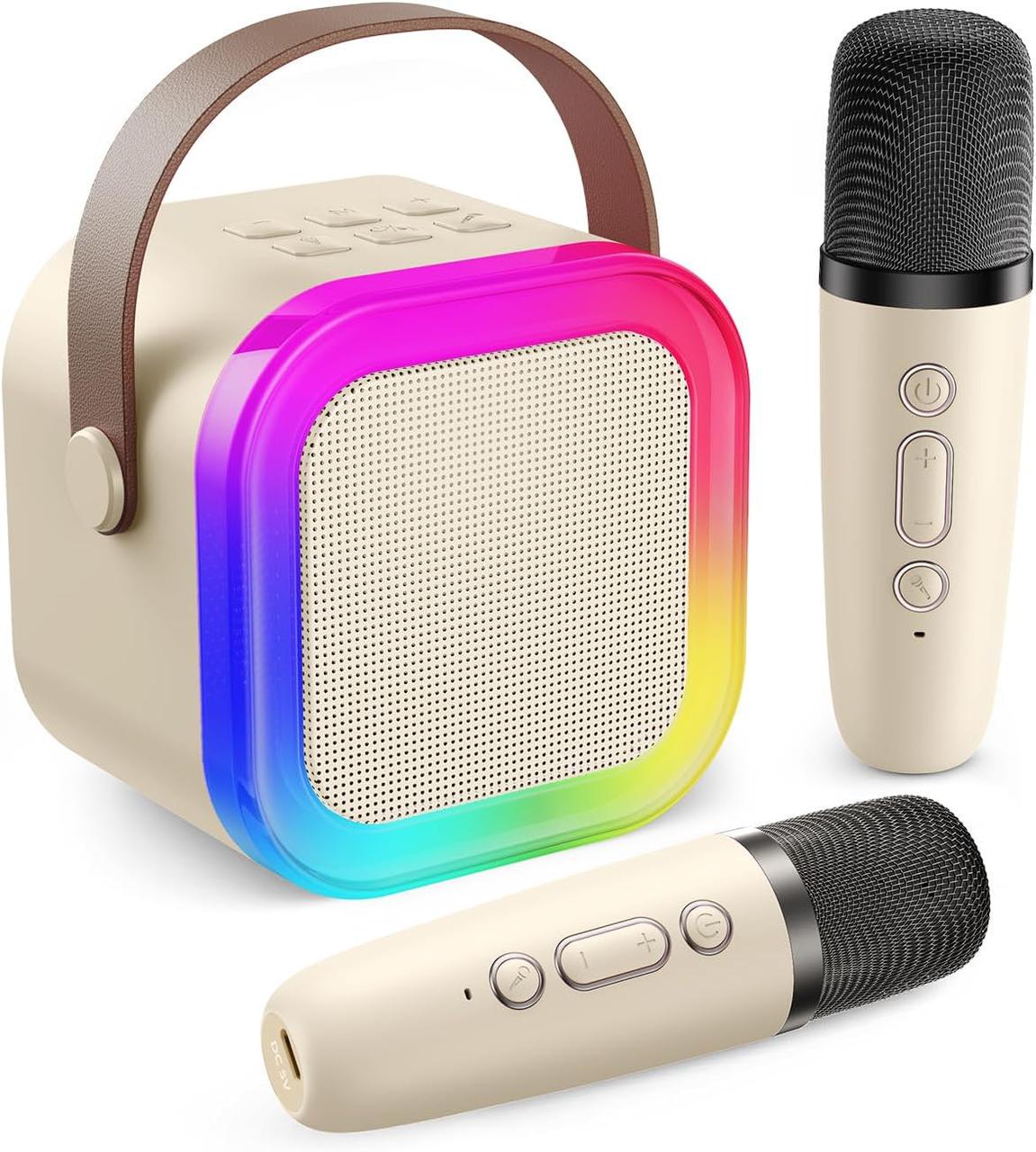 Караокемашина Fede для детей и взрослых миник с 2 беспроводными микрофонами Караокемашина Fede для детей и взрослых миник с 2 беспроводными микрофонами