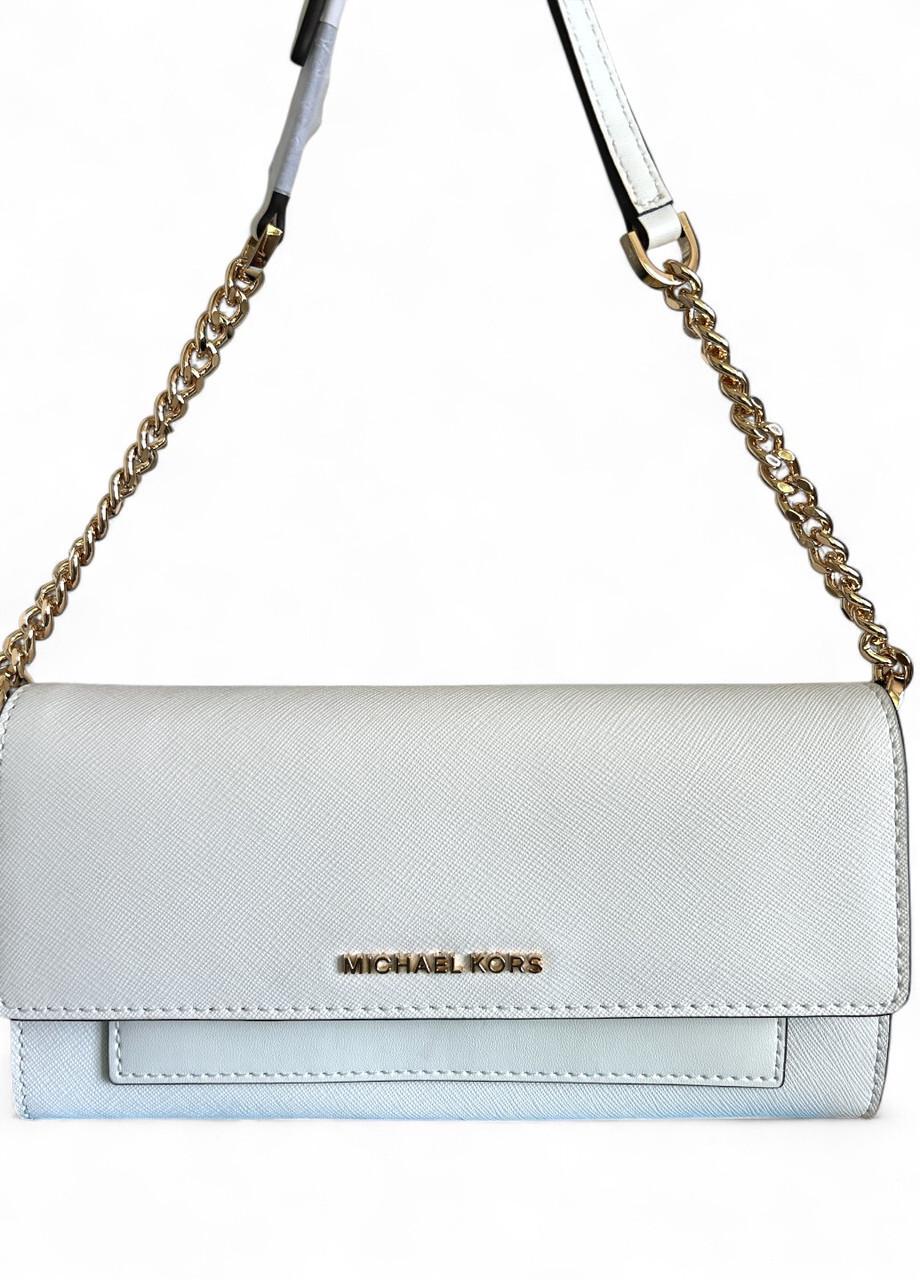 Женская сумка Michael Kors Jet Set 32S3GJGC6L Optic White MS 2в1 Wllt on Chn XBody Leather Белый