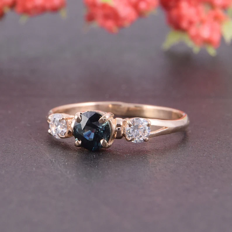 Кільце з червоного золота з топазом London Blue (2248950763)