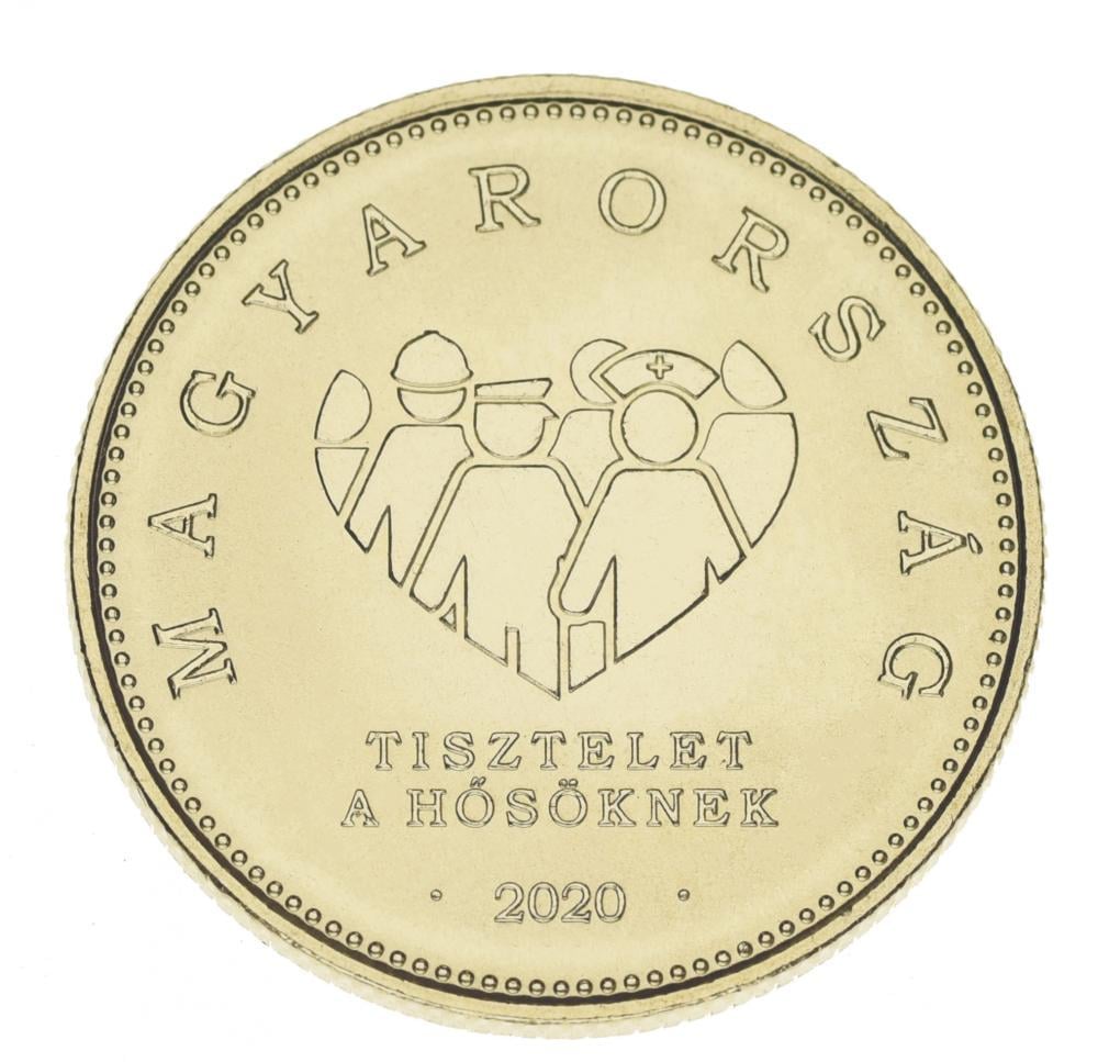 Коллекционная монета Венгрия 20 форинтов 2020 UNC Героям борьбы с коронавирусом COVID-2019