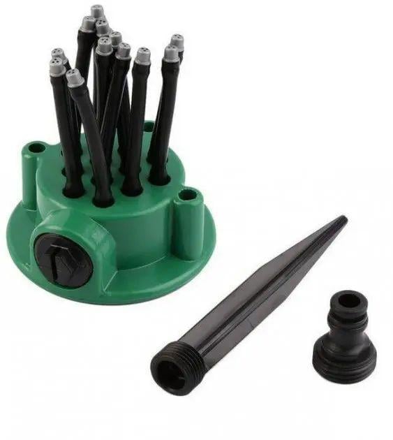 Зрошувач спринклерний для поливу газону з перехідником для шланга пластиковий 360 W 12,2x9x9,5 см (opt-17841)