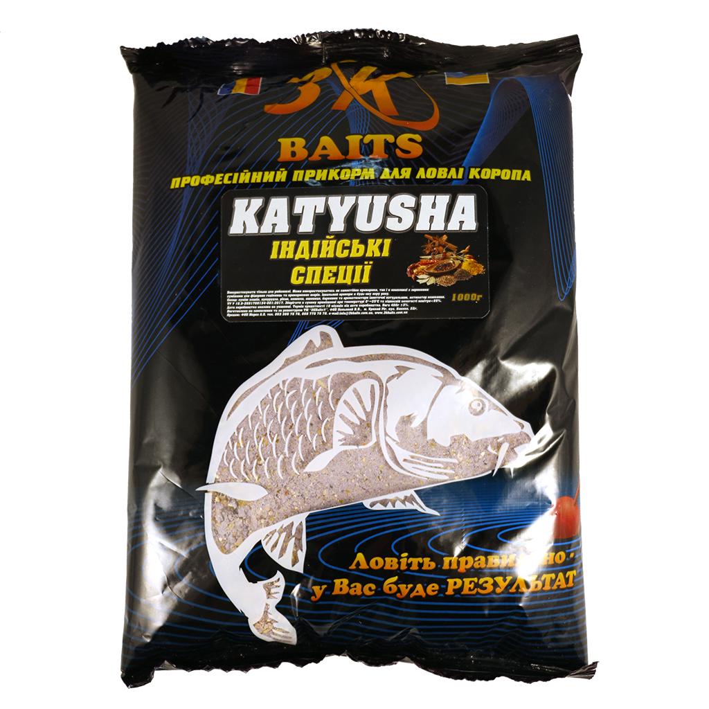 Прикормка 3KBaits KATYUSHA 1000 г Індійські спеції (3KB1070) - фото 1