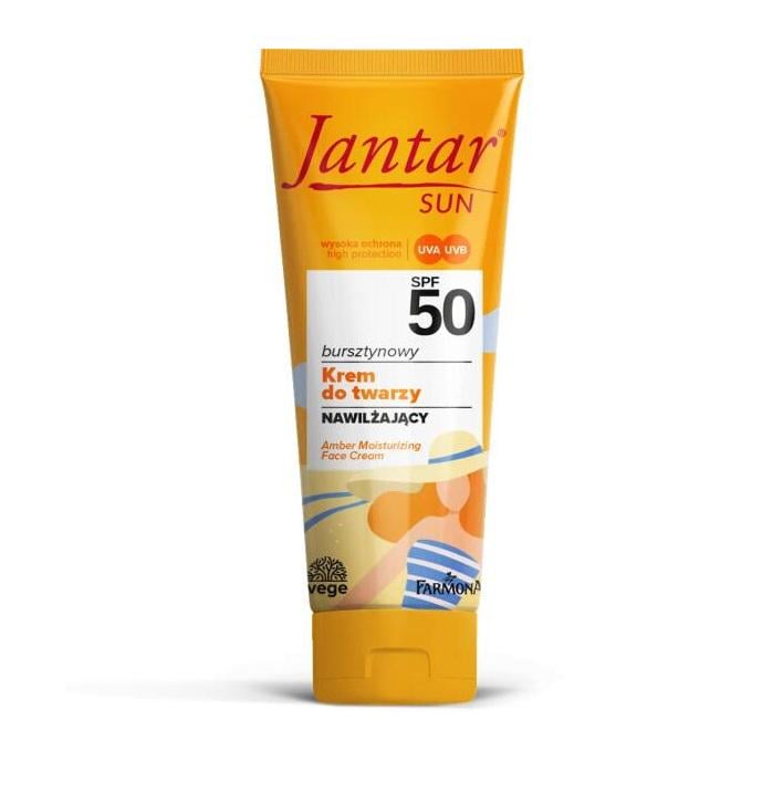 Зволожуючий крем для обличчя Jantar Sun Farmona SPF 50 янтарний 50 мл (5900117976517)