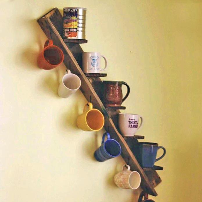 Полка для кружек из дерева Веди Капучино (СДК-001009)