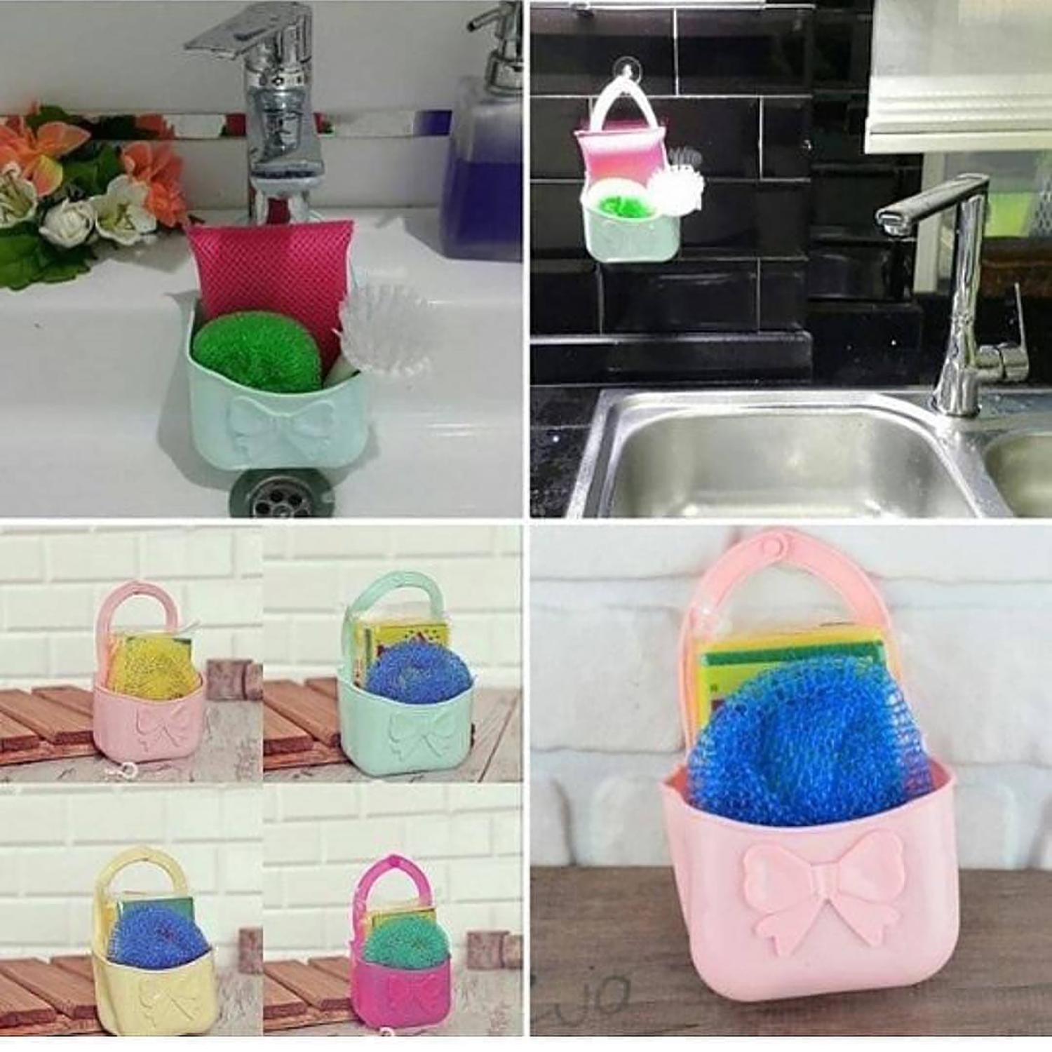 Карман-держатель силиконовый подвесной с губкой для мытья посуды и скребком (87109) - фото 5 Карман-держатель силиконовый подвесной с губкой для мытья посуды и скребком (87109) - фото 5