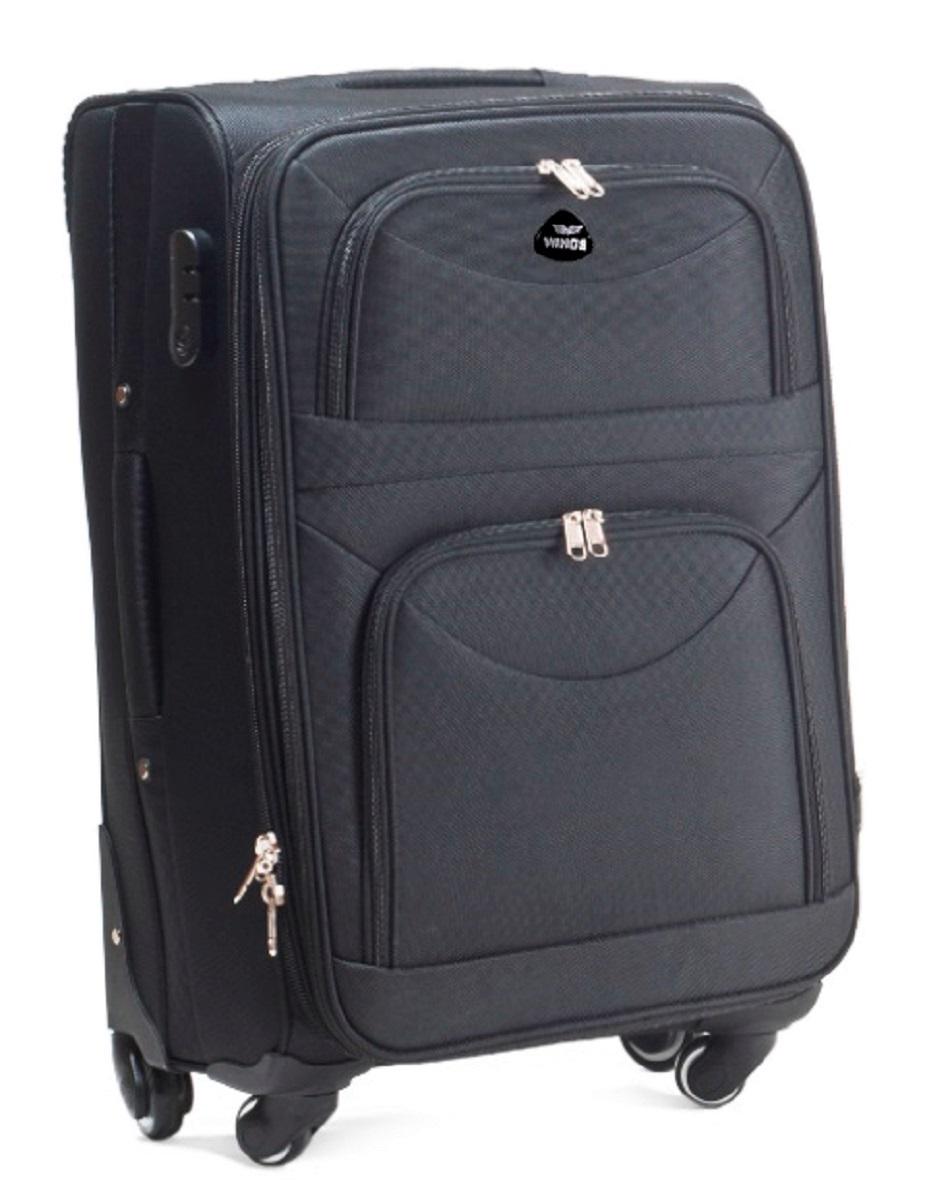 Чемодан тканевый WINGS 6802 большой 4 колеса Серый (Vt00028)