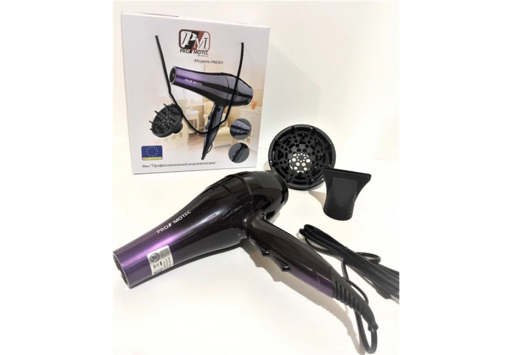 Фен для волос PROMOTEC PM-2303 3000 Вт 2 насадки (223641)