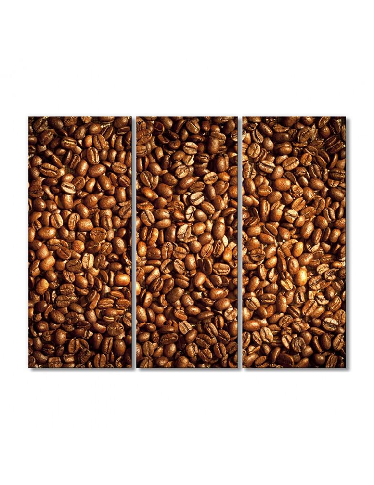 Картина модульная Стена кофейных зерен 3 модуля 60x90 см