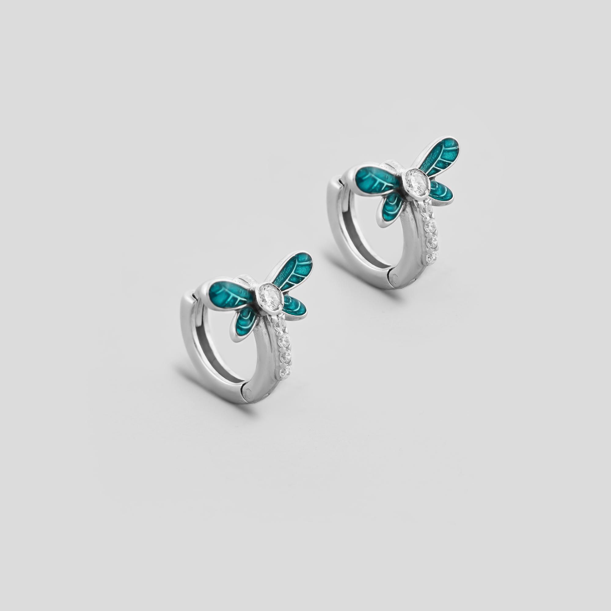Серебряные серьги Minimal Изумрудные бабочки (16562) Серебряные серьги Minimal Изумрудные бабочки (16562)