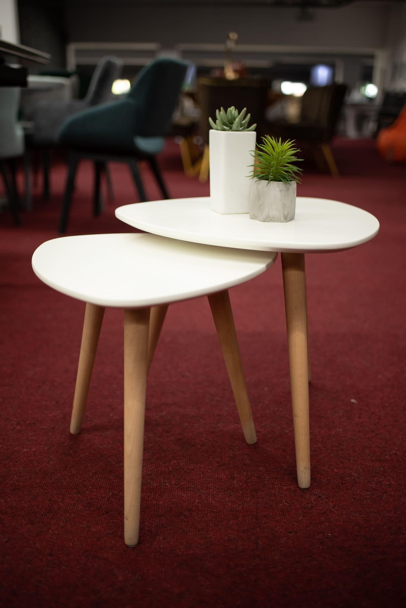 Комплект журнальных столов Signal Nolan A Белый/Бук - фото 3